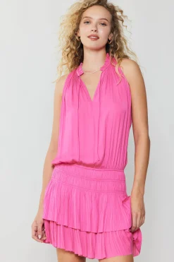 Current Air Cara Pleated Mini Dress AZALEA Sale