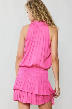 Current Air Cara Pleated Mini Dress AZALEA Sale
