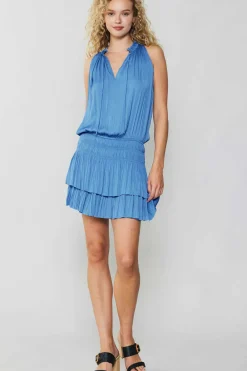 Current Air Cara Pleated Mini Dress FADEDBLUE Best