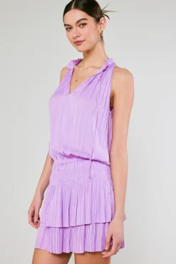 Current Air Cara Pleated Mini Dress PASTELPINK Best