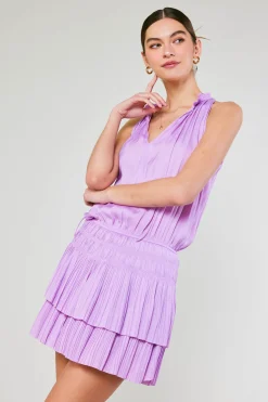 Current Air Cara Pleated Mini Dress PASTELPINK Best