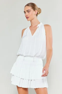 Current Air Cara Sleeveless Pleated Mini Dress WHITE Best