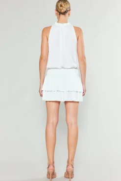 Current Air Cara Sleeveless Pleated Mini Dress WHITE Best
