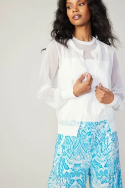 Current Air Cardigan Cami Set WHITE Discount