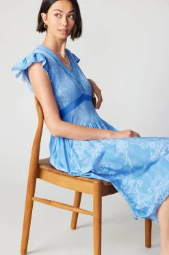 Current Air Carolina Pleated Skirt Midi Dress LIGHTBLUE Discount