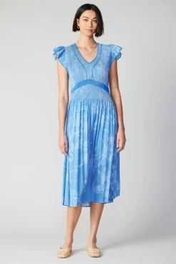 Current Air Carolina Pleated Skirt Midi Dress LIGHTBLUE Discount
