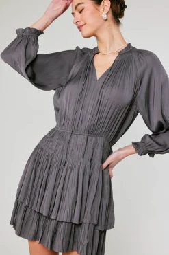 Current Air Cecile Smocked Mini Dress SLATECHARCOAL Discount