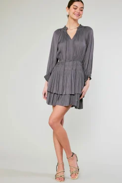 Current Air Cecile Smocked Mini Dress SLATECHARCOAL Discount