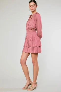 Current Air Cecile Smocked Mini Dress MAUVEBLUSH Sale