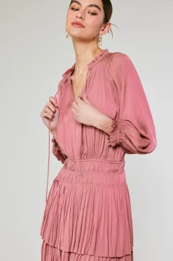 Current Air Cecile Smocked Mini Dress MAUVEBLUSH Sale