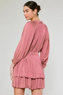 Current Air Cecile Smocked Mini Dress MAUVEBLUSH Sale