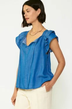 Current Air Back Cutout Top CHAMBRAY Online