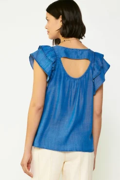 Current Air Back Cutout Top CHAMBRAY Online