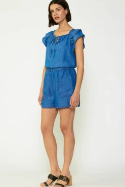 Current Air Back Cutout Top CHAMBRAY Online