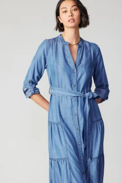 Current Air Buttondown Dress CHAMBRAY Hot