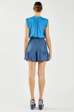 Current Air Tiered Shorts CHAMBRAY Sale