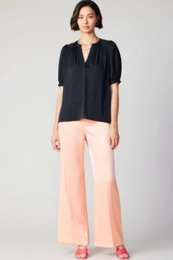 Current Air Classic V Neck Blouse BLACK Fashion