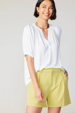 Current Air Classic V Neck Blouse WHITE Outlet