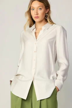 Current Air Collared Button Down Shirt BONE New