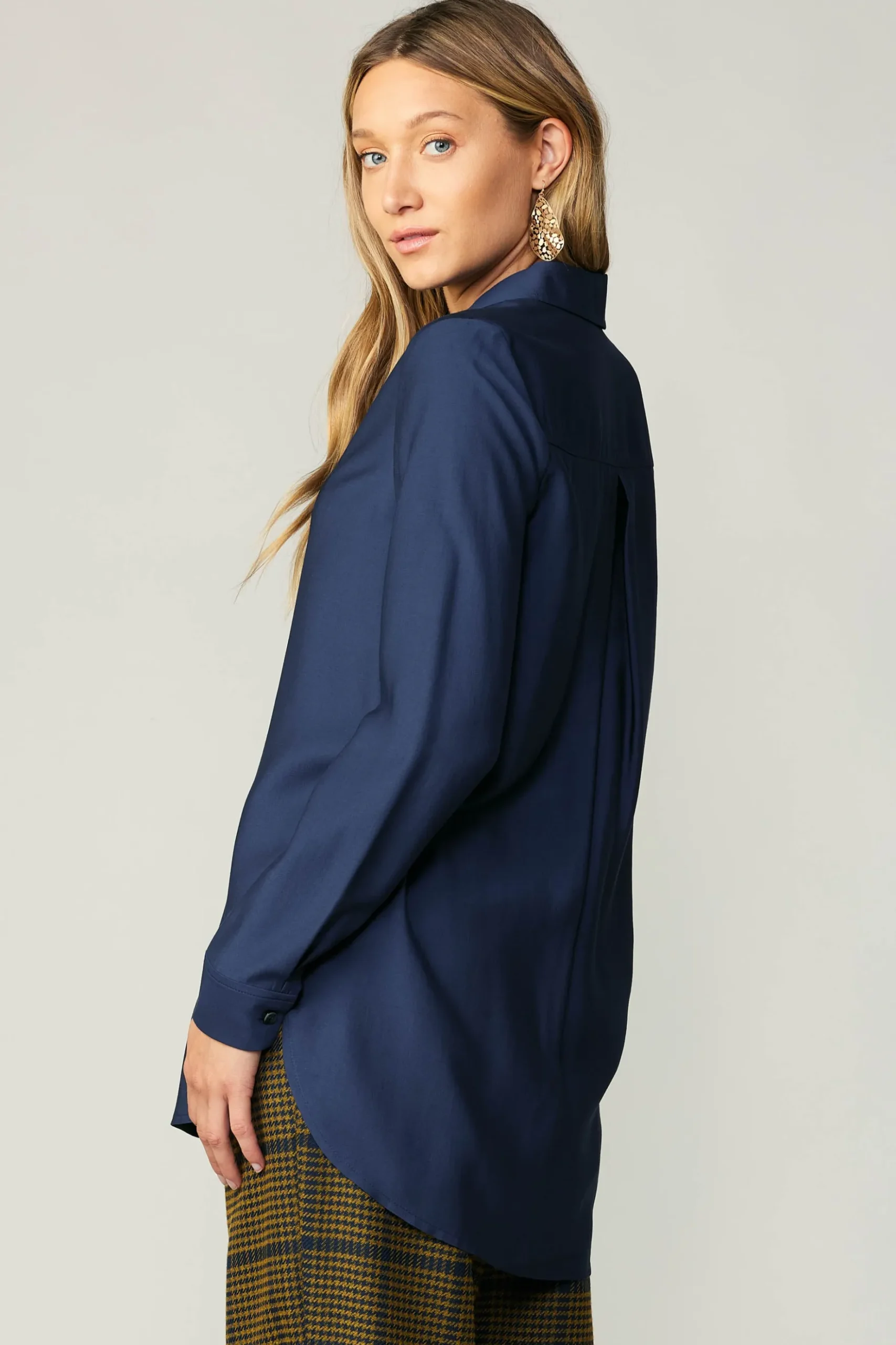 Current Air Collared Button Down Shirt NAVY Best