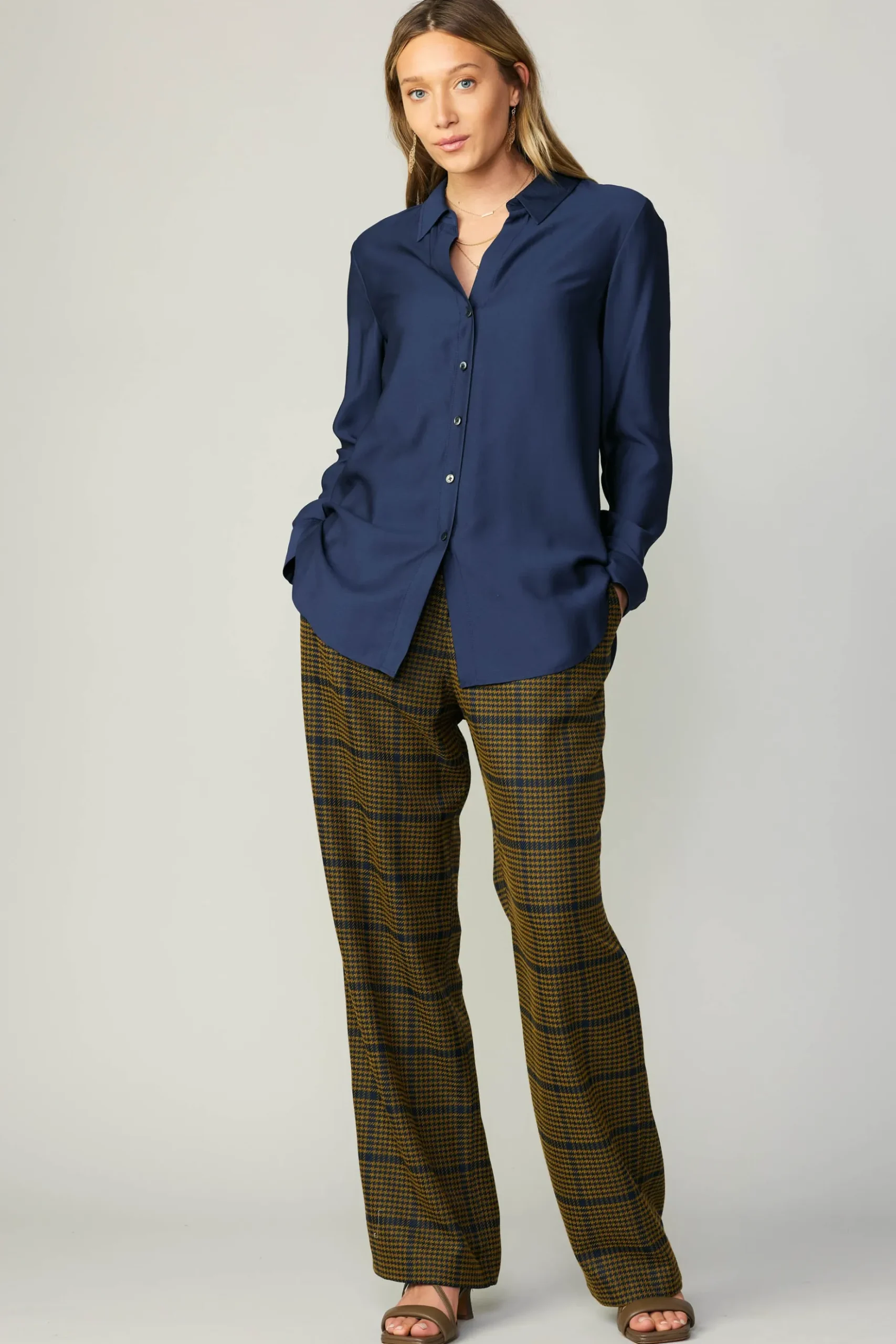 Current Air Collared Button Down Shirt NAVY Best