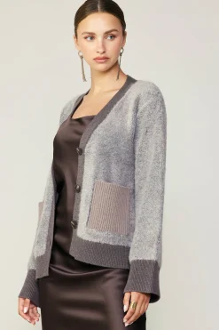 Current Air Contrast Pocket Cardigan COCOAMELANGE Best