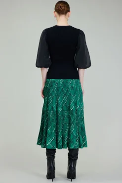 Current Air Contrast Sleeve Knit Blouse BLACK Best