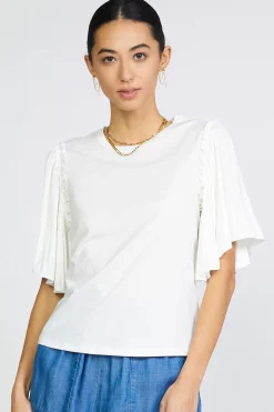 Current Air Contrast Sleeve Shirt WHITE Clearance