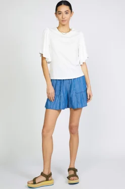 Current Air Contrast Sleeve Shirt WHITE Clearance