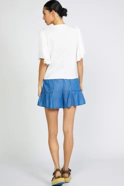 Current Air Contrast Sleeve Shirt WHITE Clearance