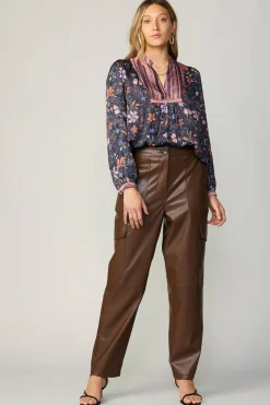 Current Air Contrast Stripe Floral Blouse MULTI Discount