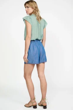 Current Air Contrast Trim Shorts CHAMBRAY Fashion