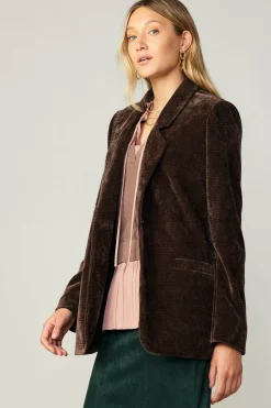 Current Air Corduroy Blazer DARKBROWN Clearance