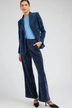 Current Air Corduroy Pleated Wide Leg Pant DARKBLUE Fashion