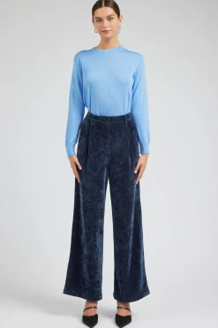 Current Air Corduroy Pleated Wide Leg Pant DARKBLUE Fashion
