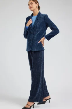Current Air Corduroy Pleated Wide Leg Pant DARKBLUE Fashion