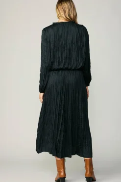 Current Air Crinkle Plisse Blouse BLACK Online