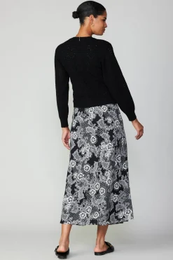 Current Air Crochet Sweater Cardigan BLACK Discount