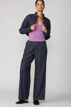 Current Air Cropped Denim Jacket DARKINDIGO Fashion