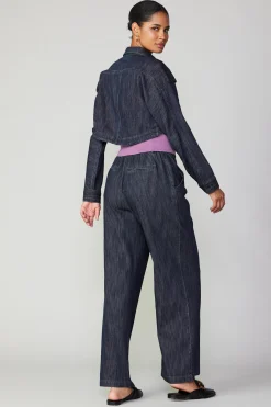Current Air Cropped Denim Jacket DARKINDIGO Fashion