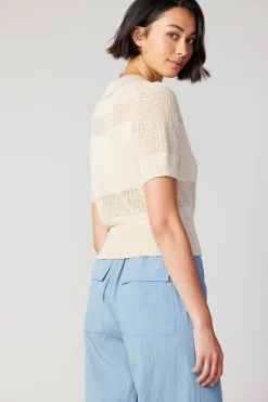 Current Air Cropped Knit Top NATURAL Best