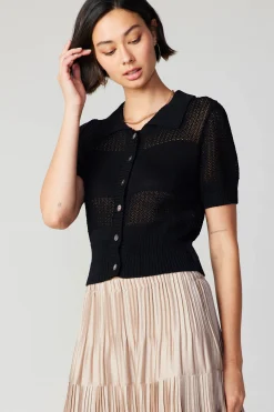 Current Air Cropped Knit Top BLACK Best