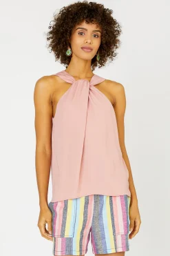 Current Air Cross Halter Neck Top DUSTYCORAL Clearance