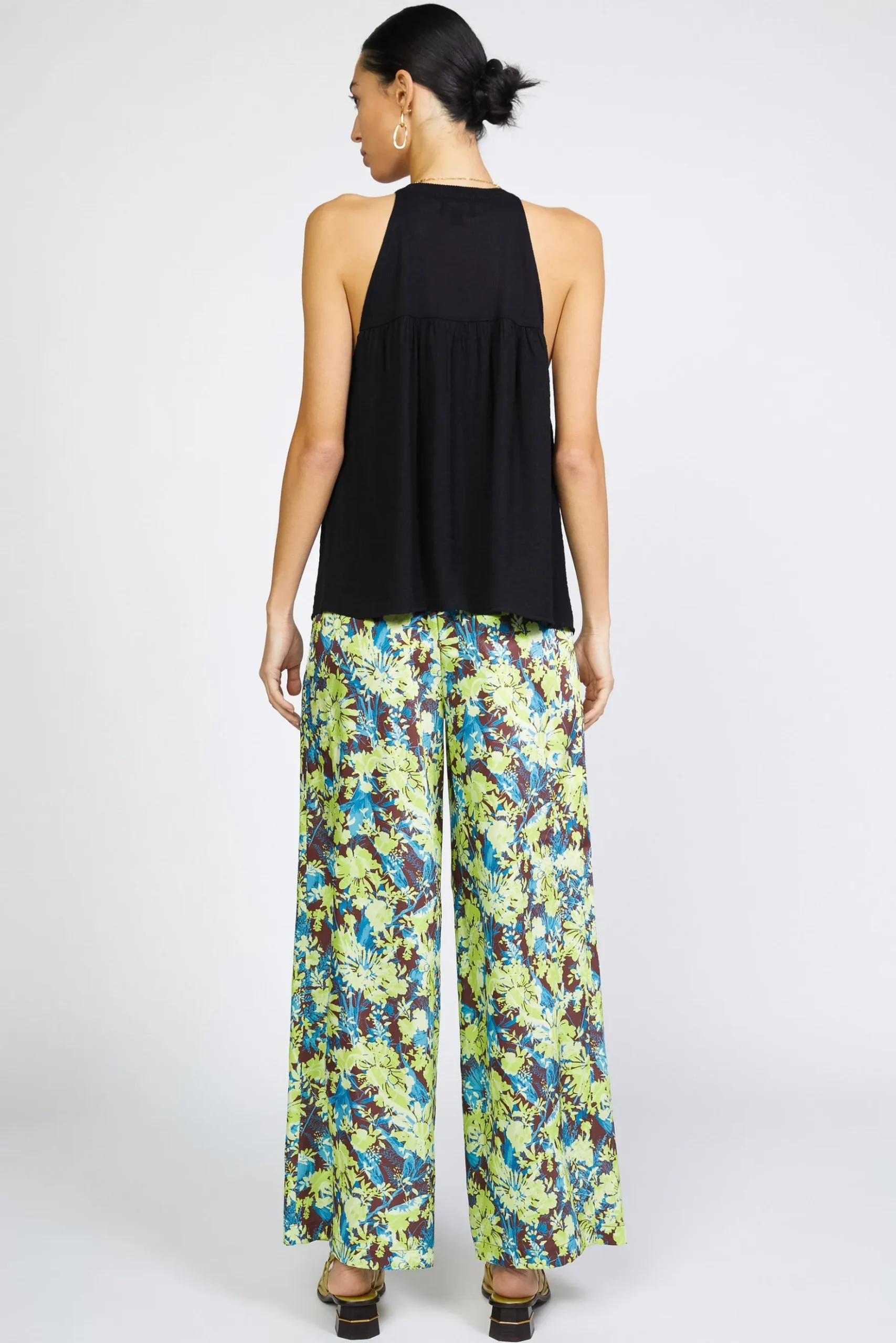 Current Air Crotchet Yoke Top BLACK Fashion