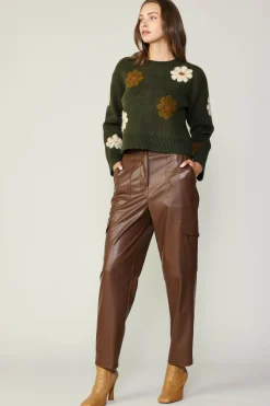 Current Air Daisy Embroidered Sweater KHAKI Discount