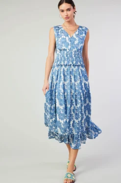 Current Air Daisy Jacquard Maxi Dress DENIMBLUE Fashion