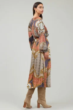 Current Air Damask Patterned Midi Skirt BROWNMLT Online