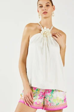 Current Air Detachable Rosette Halter Top PEARL Online