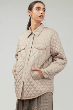 Current Air Diamond Quilted Jacket TAUPE Fashion
