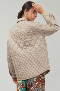 Current Air Diamond Quilted Jacket TAUPE Fashion